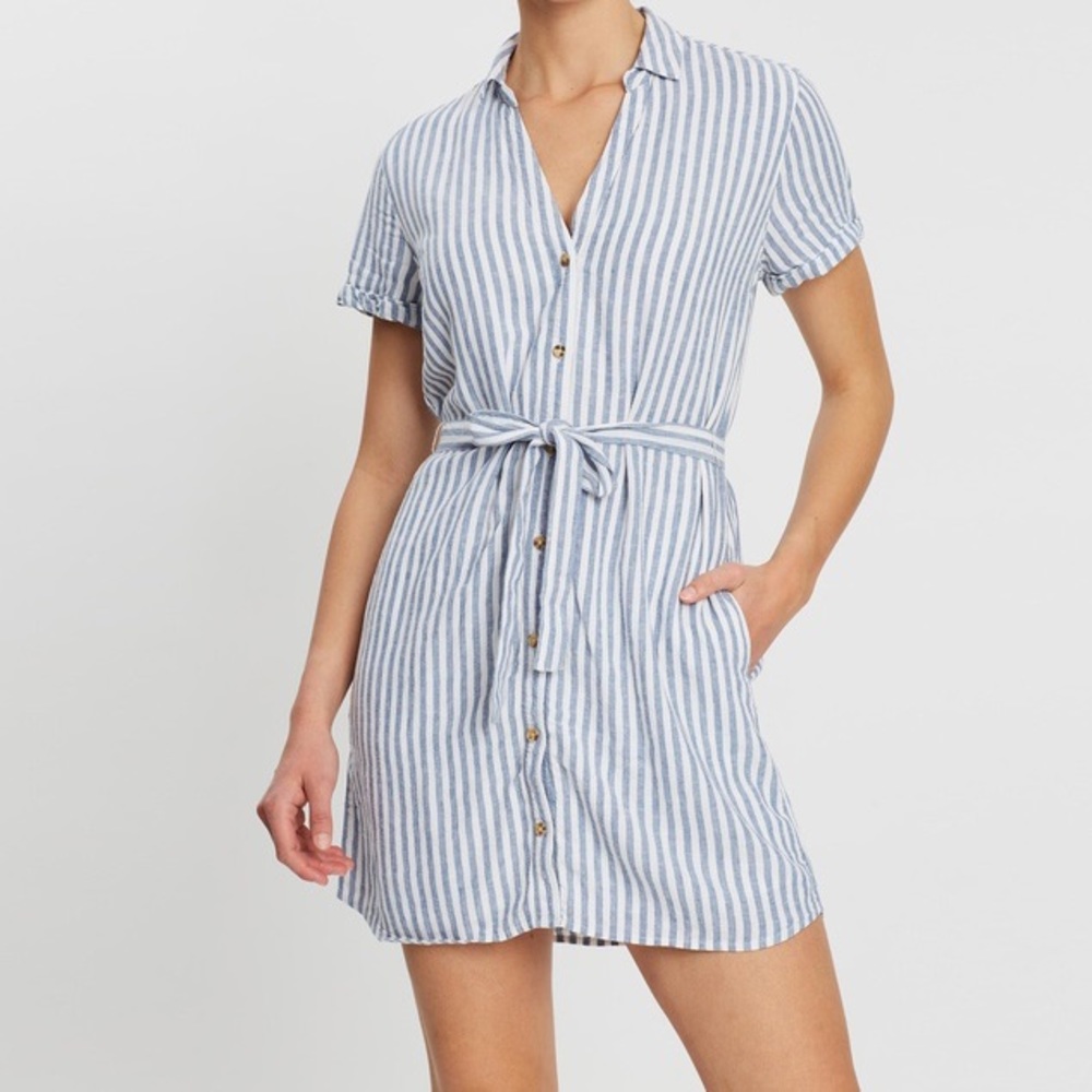 Abercrombie & Fitch Striped Cotton Shirt Dress
